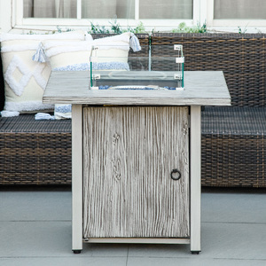 Outsunny 40,000 BTU Propane Gas Fire Pit Table - Grey by Outsunny