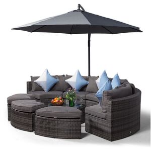 Monaco Luxury Large Rattan Garden Sofa Set - Grey by Giardino