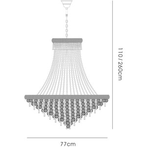 Alexandra Ceiling Pendant Chandelier 18 Light Polished Chrome, Crystal - Polished Chrome