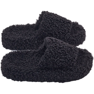 Soft Plush Open-Toe Cotton Slippers by Livingandhome