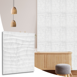 3D Wall Panels (50cm x 50cm) PVC Cladding Panel in Soft Wave Design by NOVECRAFTO