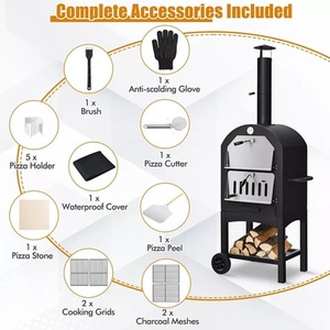 Outdoor Woo Fired Pizza Oven with Waterproof Cover - Black by Wyld and Coco