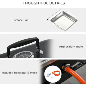 Outsunny Foldable Gas BBQ Grill 2 Burner - Black by Outsunny