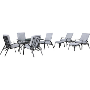 Riviera Dining Set - Grey and Black by Malay