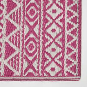 Homescapes Outdoor Rug Luxury Waterproof Reversible Recycled, Pink Tia Aztec by Homescapes