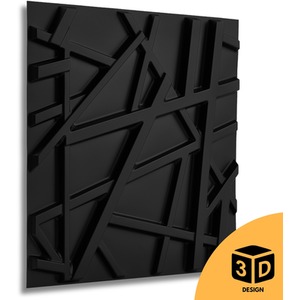 3D Wall Panels (50x50 cm) PVC Cladding Panel in Geometric Line Design by NOVECRAFTO