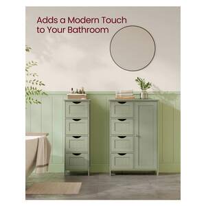 Bathroom Storage Cabinet with 4 Drawers - Green by VASAGLE