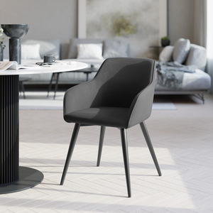 Dining Chair Scandi - Padded Boucle Cover, High Backrest by tectake