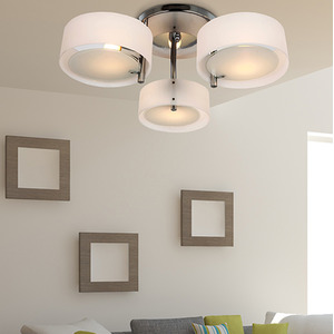 HOMCOM Crystal Chandelier Lighting - White by HOMCOM