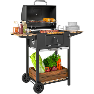 Outsunny Charcoal BBQ Grill Height Adjustable Charcoal Pan - Black by Outsunny