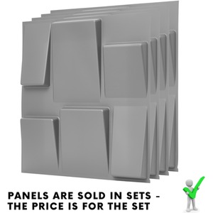 3D Wall Panels with Adhesive Included, Geometric Squares Design by NOVECRAFTO