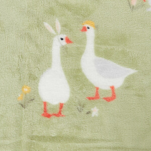 Spring Farm Animals Fleece Throw - Green by My Home