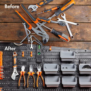 44 Piece Wall Mounted Pegboard Hook - Black by VonHaus