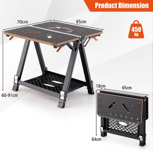 2-in-1 Folding Work Table Sawhorse by Costway