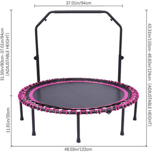 Kidkid Mini Trampoline Bungee Foldable with Foam U-Grip Bar by Kidkid