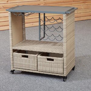 Cambridge Service Cart - Natural by Malay Deluxe