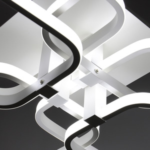 Square White Frame Chandelier LED Ceiling Light - White / 102W by Livingandhome