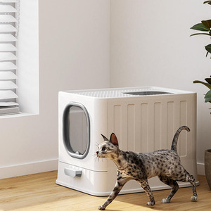 Kitty Litter Box Fully Enclosed Anti-Splashing by Livingandhome