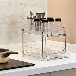 2-Tier Skincare Organizer for Makeup Cosmetic Perfume - Transparent by Livingandhome