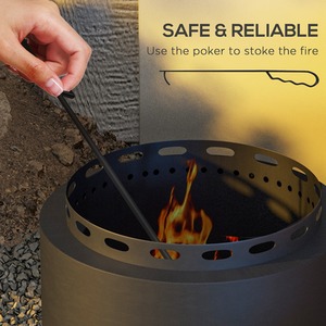 Outsunny Stainless Steel Smokeless Fire Pit - Black by Outsunny
