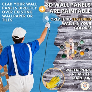 3D Wall Panels (96x48 cm) PVC Cladding Panel in Stone Slate Effect by NOVECRAFTO