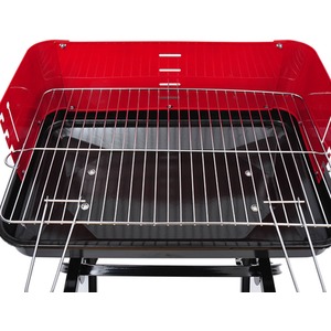 Outsunny Foldable Barbecue Grill with Wheels - Black and Red by Outsunny