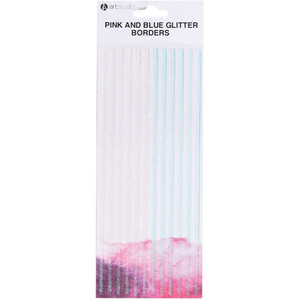 Pink and Blue Glitter Borders by artstudio