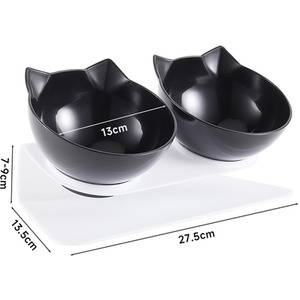 Double Bowl Slanted Cat Feeder by Livingandhome