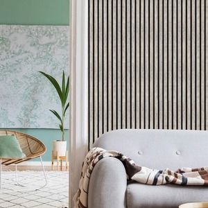 Wooden Slatted 3D Acoustic Wall Panelling by Home Treats