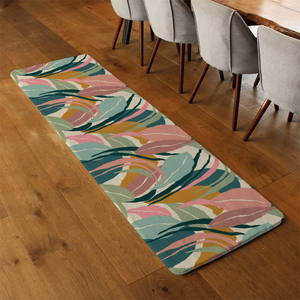 Artistic abstract leaves Designer Runner Rug - Orange