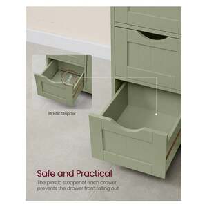Bathroom Storage Cabinet with 4 Drawers - Green by VASAGLE