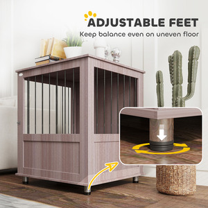 PawHut side Table with Bulit in Dog Crate - Purple / 60cm / 70cm by PawHut
