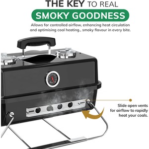 Portable BBQ Charcoal Grill with Foldable Legs - Black by House of Home