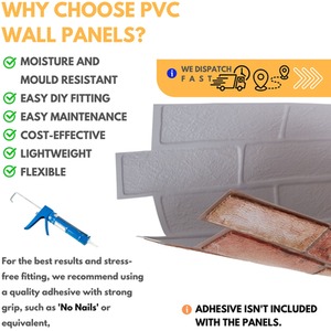 3D Wall Panels (96x48 cm) PVC Cladding Panel Reddish Brown Brick Effect by NOVECRAFTO