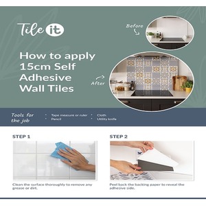 Nadia Natural Self-Adhesive Wall Tiles (6 Tiles) - Natural by d-c-fix