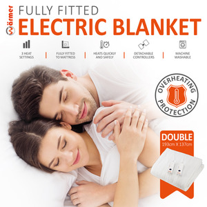 Fully Fitted Electric Blanket - White / Double by WARMER