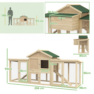 PawHut Wooden Chicken Coop - Natural Wood Finish by PawHut