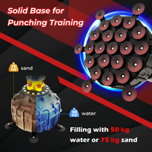 Freestanding Punching Bag Kickboxing Bag - Black by Costway