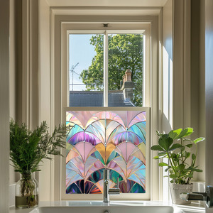 Jacurso Art Deco Stained Glass Privacy Window Film by Creative Printing Solutions