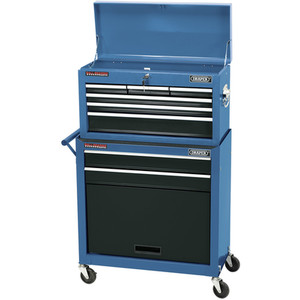 Draper Two Drawer Roller Cabinet With Six Drawer Chest - Blue by Draper