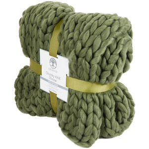 Divante Chunky Knit Throw - Olive by Divante