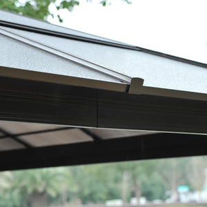 Outsunny 4.3 x 3.6m Patio Aluminium Gazebo Canopy Marquee Party Tent - Brownish black frame by Outsunny