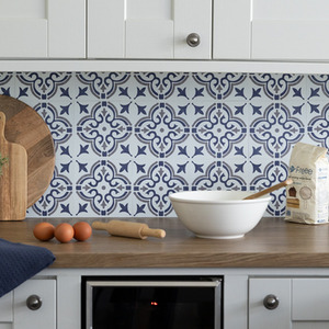 Jamila Blue Self-Adhesive Wall Tiles (6 Tiles) - Blue by d-c-fix