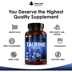 Taurine Capsules Enriched with Vitamins B1 B12 D3 - Taurine by New Leaf Products