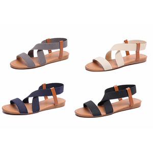 Elasticated Front Cross Strap Sandals