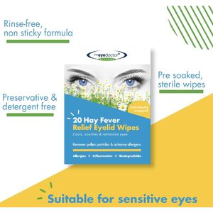 Eyelid Wipes for Hay Fever and Allergy Relief - White / 80 by The Eye Doctor