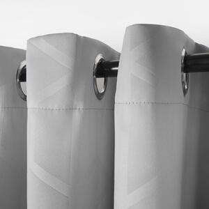 Geo Embossed Eyelet Blackout Curtains - Silver / 228cm by OHS