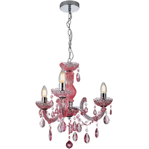Glow Marie 3 Light Chandelier - Pink by Litecraft