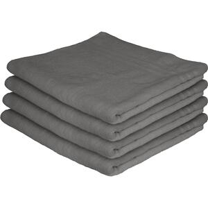 Cotton Bath Sheets - 160cm x 90cm - Pack of 4 - Black by Nicola Spring