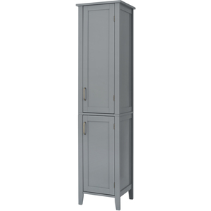 Bathroom Wooden Tall Column Cabinet with 2 Doors, Bathroom Storage - Grey by Teamson Home